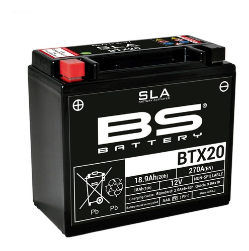 Bateria Moto Btx20 Agm Bs Battery Harley Xlh Sportster