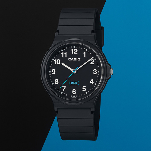 Relógio Casio Timeless Collection Padrão Lq-24b-1bdf Correia Preto Bisel Preto Fundo Preto