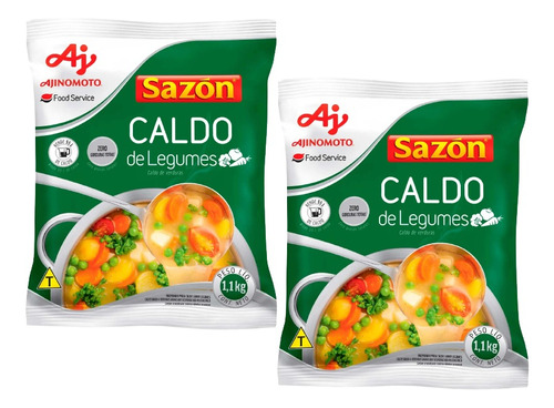 Kit 2 Caldo Sazon Legumes E Verduras 1,1kg Rende 55l