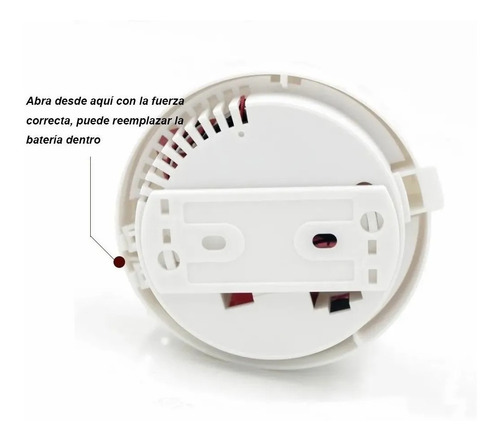 Imagen 5 de 5 de Detector De Humo Con Sonido Para Uso Domestico 9v