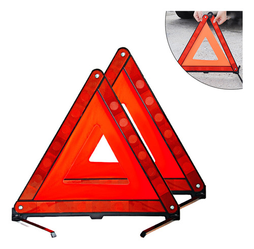 * 2pcs Triángulos Reflectantes De Seguridad De 43cm