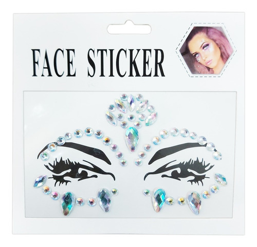 Face Sticker Diamantes Cara Y Cuerpo Tornasol B'