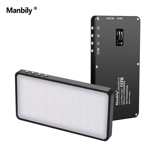 Panel De Luz Led Rgb Manbily Mfl-07 Portátil Para Video