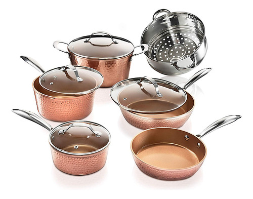 Gotham Steel Juego Olla Sartene  Utensilio Cocina Ceramica