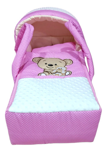 Bambineto Portabebé Moises Oso Rosa