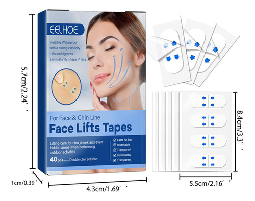 40 Uds V Cinta Invisible Para La Cara Cinta Adhesiva