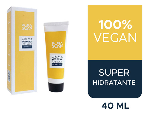 Crema Hidratante Para Manos Y Uñas Pura Soap Fragancia Papaya