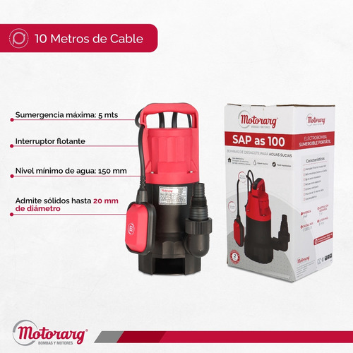 Bomba Desagote Motorarg Sap As 100 Agua Sucia