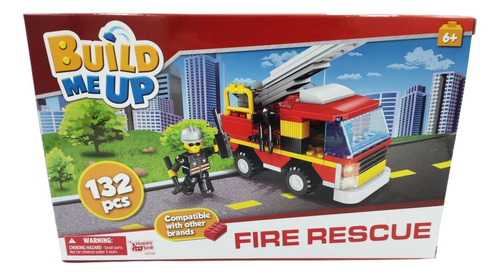 Camión De Bomberos. Bloques 132 Piezas Compatible Con Lego.