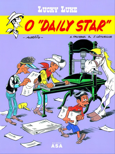 Lucky Luke - O Daily Star, De Morris / Fauche, Xavier / Léturgie, Jean. Editora Edicoes Asa (portugal), Capa Mole