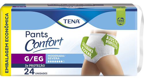 Roupa Íntima Descartável Tena Pants Confort G/eg 24 Unidades