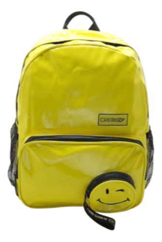 Mochila Smile Amarilla 16'' Espalda Urbana Cresko