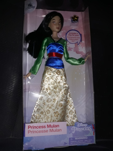 Muñeca Disney Princesa Mulan Con Anillo En Su Caja Clásica 