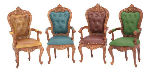 Silla Para Casa De Muñecas, Escala 1/12, Marrón Oscuro