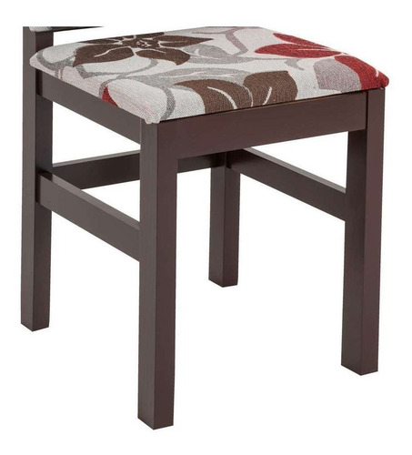 Conjunto De Mesa E Cadeira De Jantar 130x130 Cm Tabaco Fl...