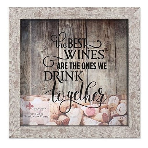 Marcos De Lawrence Weathered Birch Shadow Box Wine Cork Hold