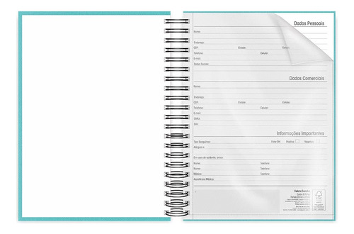 Caderno Executivo Brief Universitário 160 Folhas 200x275mm Cor Azul-turquesa