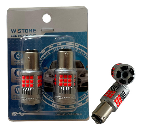 2 Focos Led Direccional Super Canbus 1157/ba15d Plateado Rojo