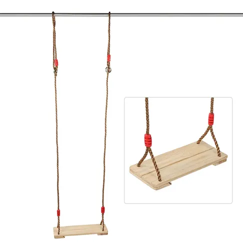 Columpio De Madera Kugooyi Para Exteriores E Interiores – Asiento Ergonómico Con Cuerda Ajustable De 150 A 250 Cm, Soportes Hasta 250 Kg