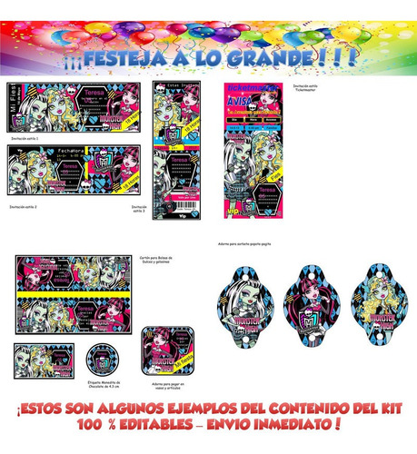Monster High Para Imprimir Decoración Cumple Candy