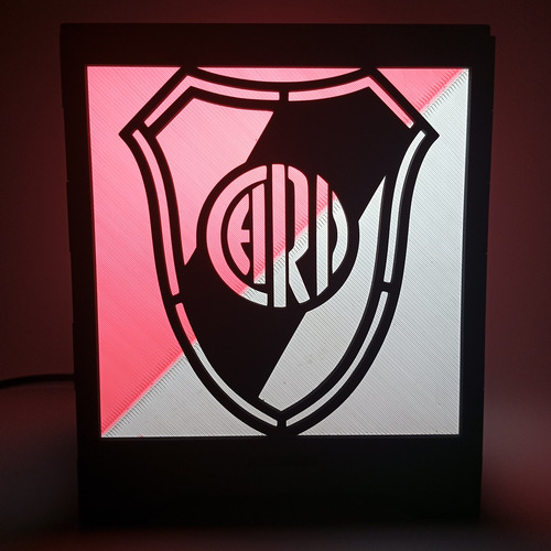 Velador Club Atlético River Plate Decoración Regalo Único Negro Rojo Y Blanco