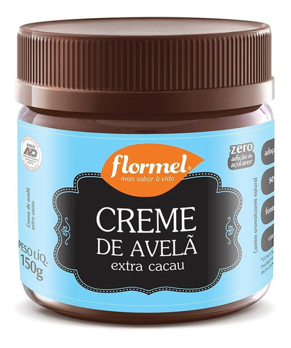 Doce Creme De Avelã Zero Açúcar Extra Cacau Flormel