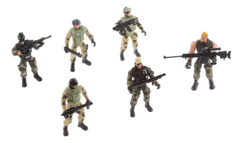 6 Policiais Homens Soldados Com Armas Modelo Crianças