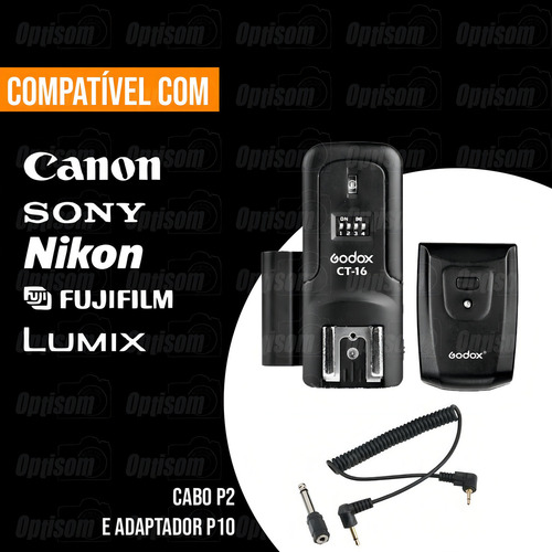 Rádio Flash Godox Ct16 Com Suporte Para Flash E Tripé 2m