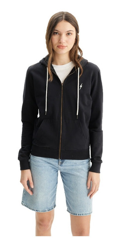 Bolt Campera Con Capucha Lifestyle Mujer Light Negro Ras