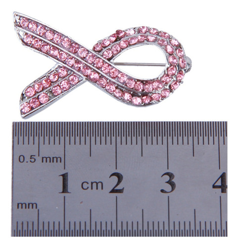2025 Diamantes De Imitación Rosa Cáncer De Mama Cinta Rosada