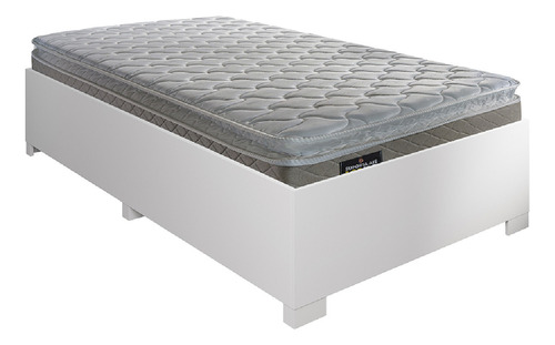 Cama Box Solteiro Desmontável C/ Colchão Millenium Branco Cor Bege