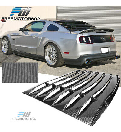 Fits 05-14 Ford Mustang Rear Window Louvers Carbon Fiber Zzg