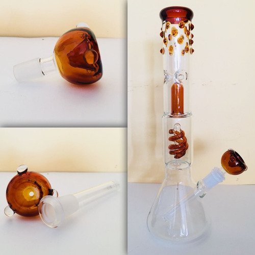 Bong De Vidrio Con Doble Percolador(nuevo)