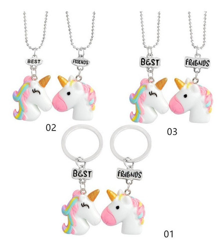 Collar Unicornio Mejores Amigos Best Friend Bf