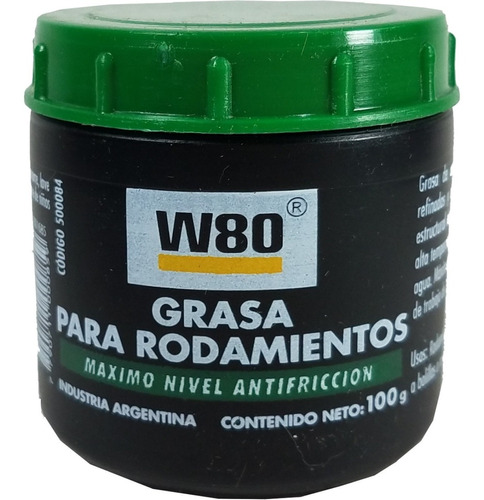 Grasa W80 Profesional Para Rodamientos Pote 100gr 