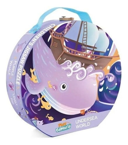 Rompecabezas 60 Pcs Jumbo Puzzle Valija Mundo Marino Ballena