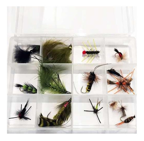 Kit 15 Moscas Pesca Fly Cast Premium Ninfas Streamers Trucha