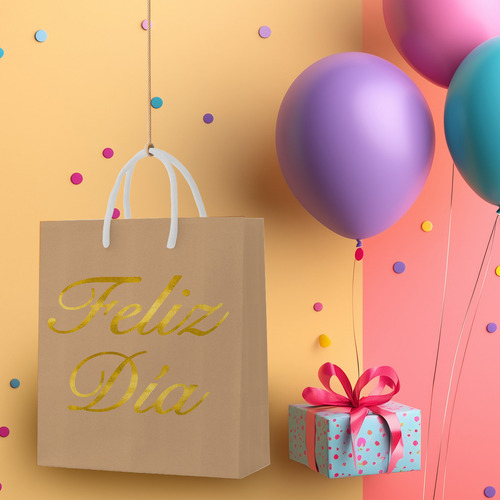 Bolsa Jumbo Dipak Kraft Felicidades (10 Pack) Color Marrón Claro