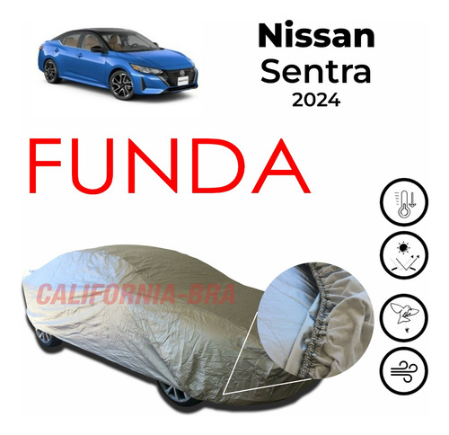 Funda Cubierta Lona Afelpada Cubre Para Nissan Sentra 2024