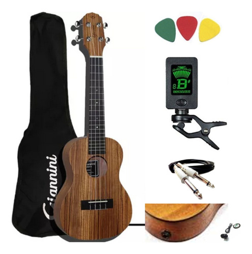Ukulele Elétrico Concert Giannini Guk-23 Com Capa Acessorios
