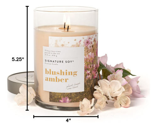 Vela Perfumada Tapa Ámbar Ruborizado 200 G