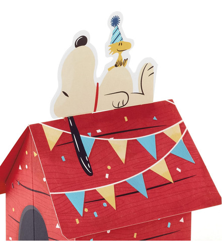 Tarjeta De Cumpleaños Pop Up De Papel Peanuts (casa De...