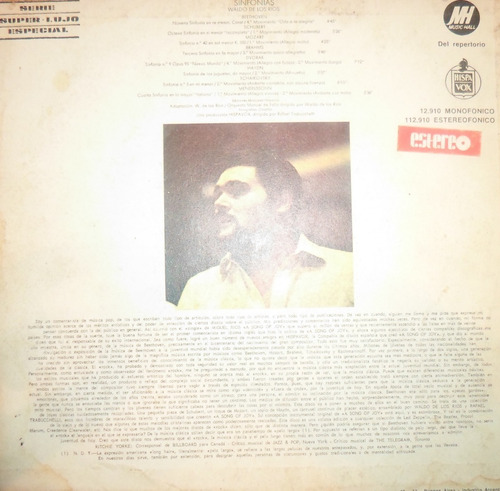 Discos Vinilos Sinfonias Waldo De Los Rios Clasica Video (Usado)