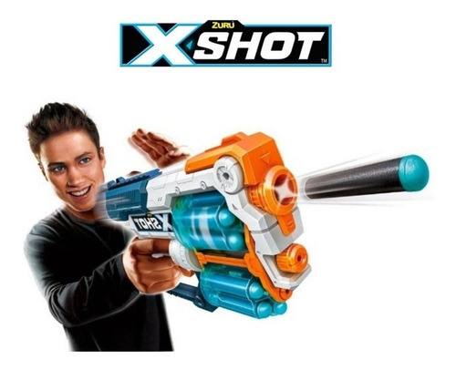 Imagen 3 de 8 de X-shot Pistola Xcess Doble Tambor Dardos New 01164 Bigshop