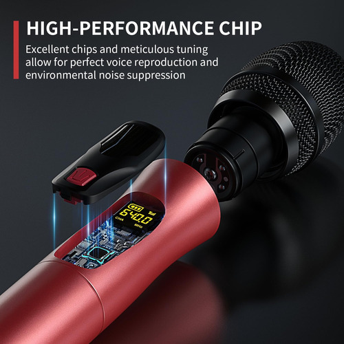 Micrófono Inalámbrico Dual Para Karaoke Uhf, 275 Pies