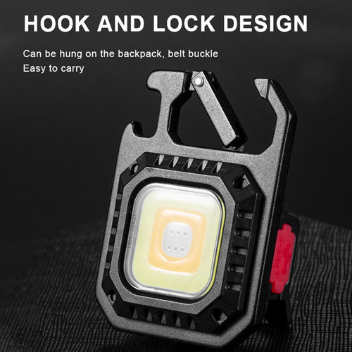 1 Luz De Bolsillo Cob Portátil Cobs Llavero Linternas Mini