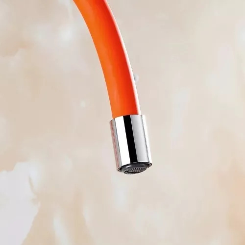 Canilla Griferia Cocina Flexible Monocomando Naranja Krumm