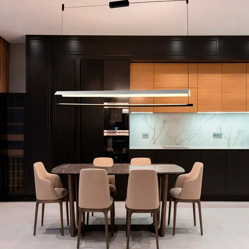 Lampara Colgante Lineal Nautic Led 36w Negro Moderno Arq
