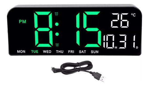 Reloj Rectangular Pantalla Led Fecha Temperatura