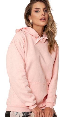 Imagem 4 de 6 de Moletom Canguru Blusa De Frio Flanelada Capuz Liso